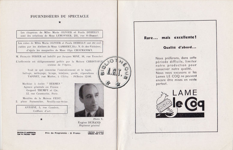 Les programmes de Théatre de l\