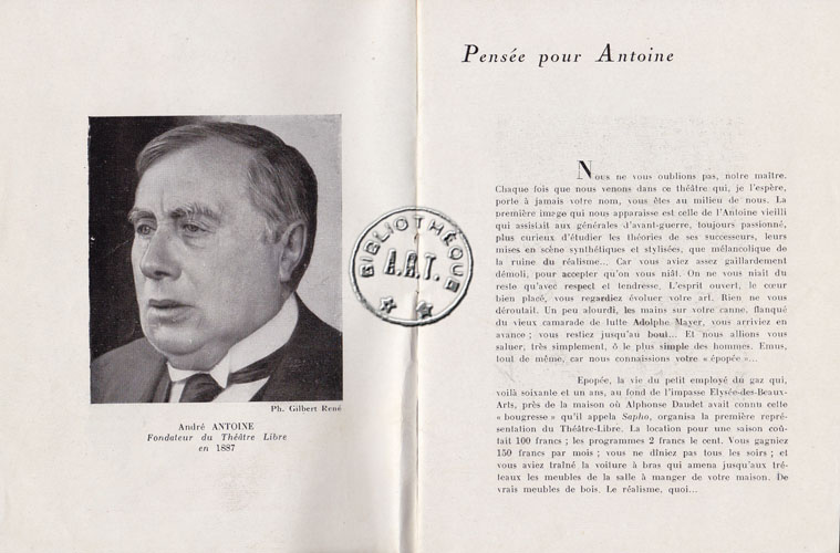 Les programmes de Théatre de l\