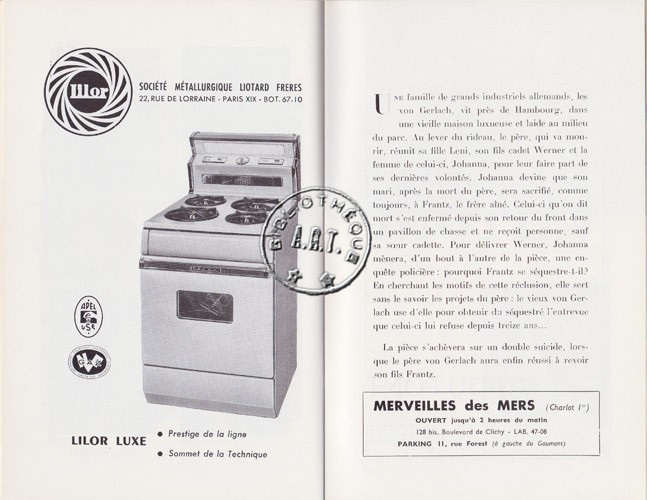 Les programmes de Théatre de l\