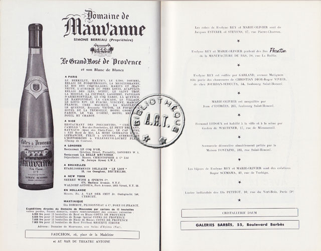 Les programmes de Théatre de l\