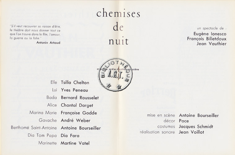 Les programmes de Théatre de l\