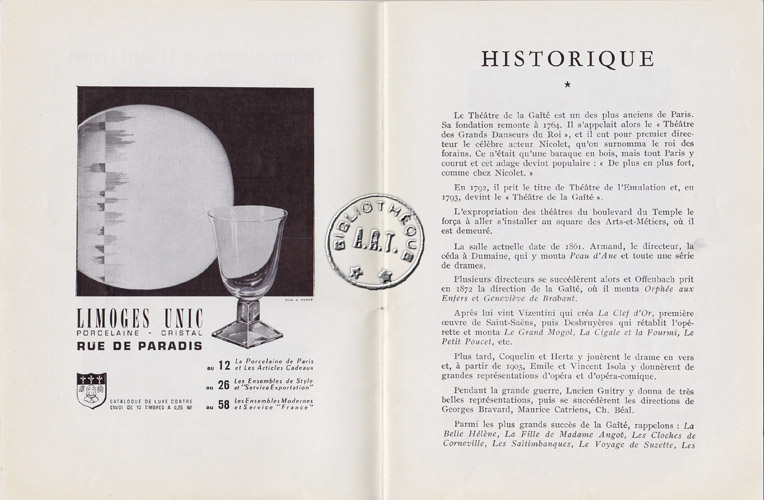 Les programmes de Théatre de l\