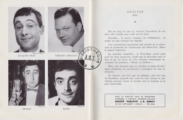 Les programmes de Théatre de l\