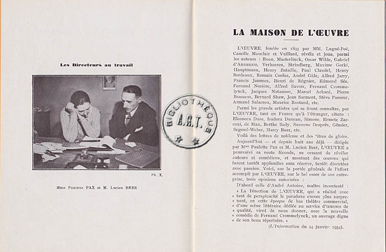 Les programmes de Théatre de l\