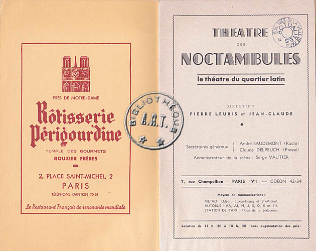 Les programmes de Théatre de l\