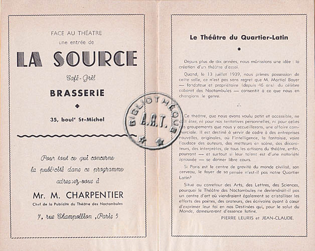 Les programmes de Théatre de l\