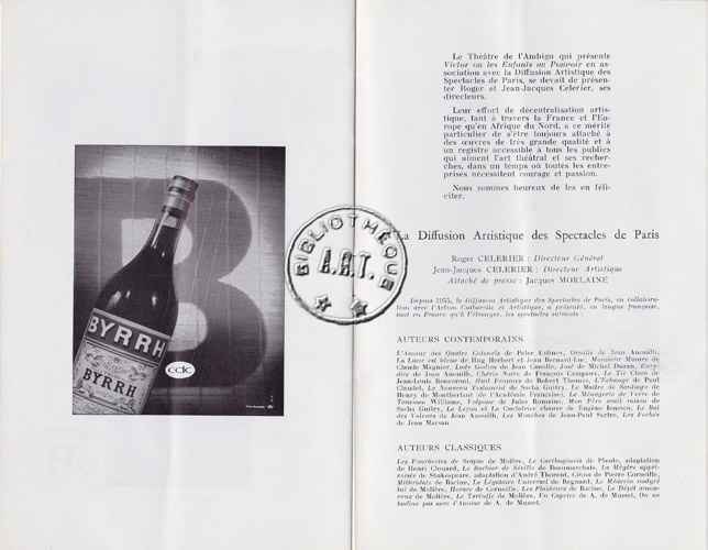 Les programmes de Théatre de l\